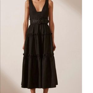 NICOLETTE LINEN TIERED MIDI DRESS new, never worn